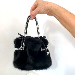 Mink Pouch bag with drawstrings.